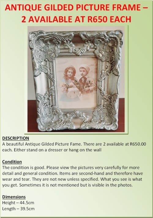 Frames & Mirrors ANTIQUE GILDED PICTURE FRAME for sale in Johannesburg (ID546251081)
